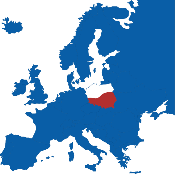 Mapa Polski na tle Unii Europejskiej